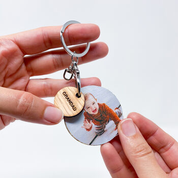 Personalised Wooden Photo Keyring For Grandma, 6 of 8
