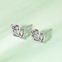 Heart Pretzel Gold Or Silver Plated Stud Earrings, thumbnail 2 of 6