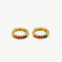 Small Hoops With Colourful Stones, Rainbow Jewellery, thumbnail 1 of 3