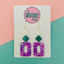 Large Rectangle Resin Earrings *More Colours Available*, thumbnail 3 of 3