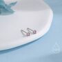 Sterling Silver Very Tiny 2mm Tourmaline Pink Cz Stud Earrings, thumbnail 1 of 12