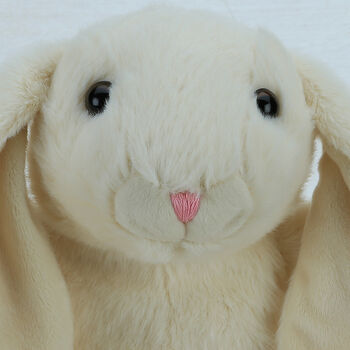 Cream Bunny Hand Puppet With Matching Mini Toy, 4 of 4