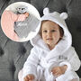 Personalised White Baby Gown With Teddy Comforter Set, thumbnail 1 of 12