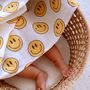 Muslin Swaddle Baby Shower Blanket Smiley, thumbnail 2 of 9