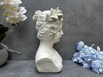26cm Cream Vintage Style Ladies Bust Head Statue Decor, 3 of 11