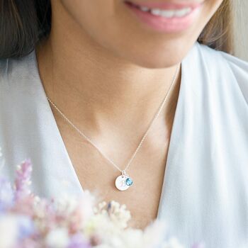 Initial And Birthstone Necklace Wedding Gift Set, 4 of 10