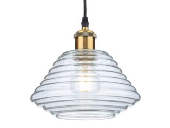 Ribbed Glass Pendant Light, 2 of 2
