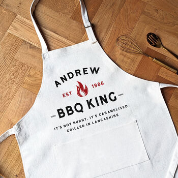 Personalised BBQ Apron Barbeque Gift For Dad Or Grandad, 2 of 2