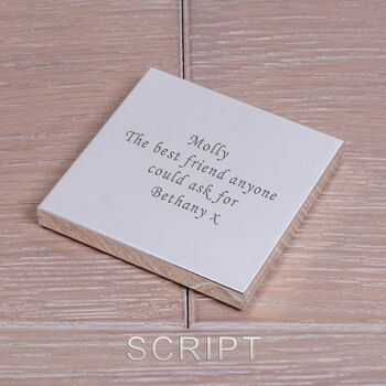 Personalised Silver Plated Compact Mirror, 2 of 4