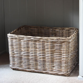 Extra Large Rectangular Rattan Storage Basket, 2 of 3