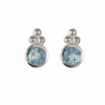 Holi Jewel Amethyst Silver Stud Earrings, 4 of 12