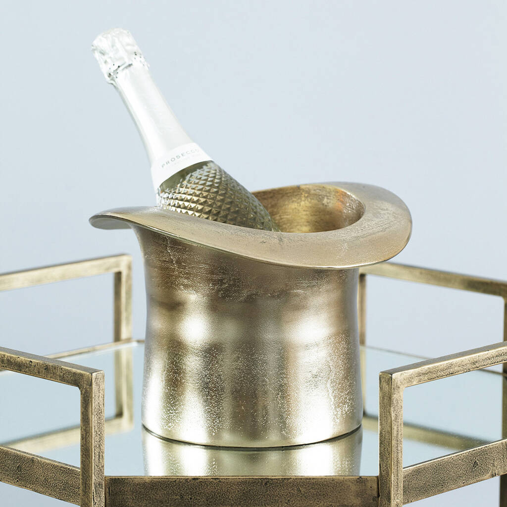 gold top hat wine cooler by primrose & plum