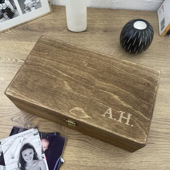 Carved Initials Personalised Memory Box, 2 of 9