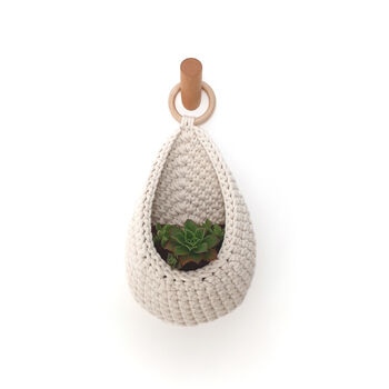 Crochet Hanging Basket For Succulents And Cacti, 3 of 7