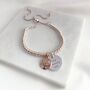 Rose Gold Sweetie Slider Tree Of Life, Silver Engraved Disc, thumbnail 1 of 4