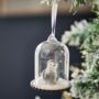 Penguin With Gift Dome Glass Bauble, thumbnail 2 of 4