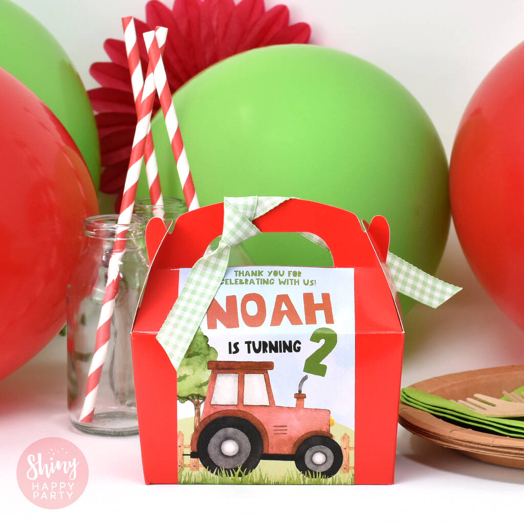 Personalised Farm Tractor Birthday Party Gift Box, 1 of 4