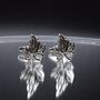 Maple Leaf Silver Cufflinks Gift For Men 316 L Stainless Steel Nature Inspired Accessory, thumbnail 1 of 4