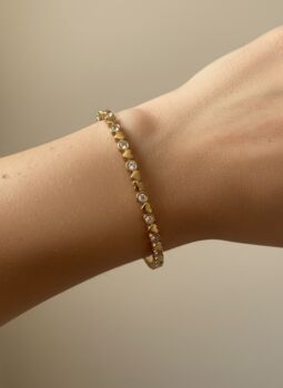 Heart And Cubic Zirconia Bangle 18k Gold Plated Bracelet, 3 of 3