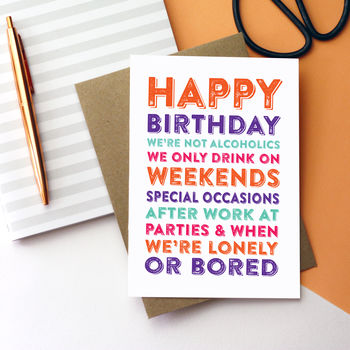 Happy Birthday We Drink Whenever Greetings Card By Do You Punctuate ...