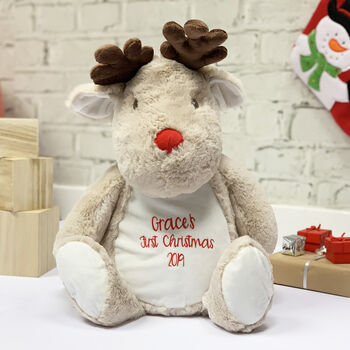 First Christmas Reindeer Soft Toy And Pyjama Case, 3 of 3