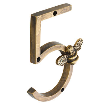 House Numbers With Bee In Antique Brass Finish, 7 of 11