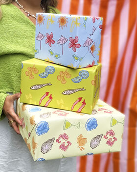 Yellow Postcard Pattern Gift Wrap, 5 of 9
