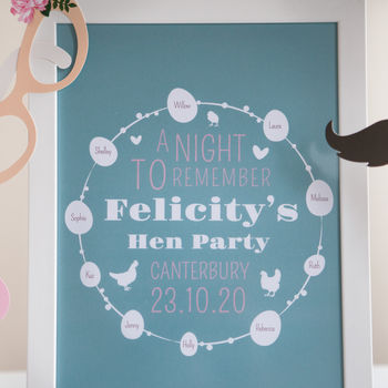 Personalised 'Night To Remember' Hen Party Print, 5 of 6