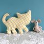 Personalised Cat Shaped Nursery Cushion, thumbnail 4 of 8