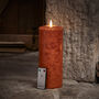 25cm Tru Glow® Mottled Orange LED Chapel Candle, thumbnail 3 of 4
