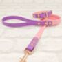 Waterproof Dog Collar And Lead Set Baby Pink/Amethyst, thumbnail 1 of 3