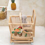 Rattan Toy Shopping Trolley – Pretend Play Cart, thumbnail 3 of 6