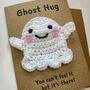 Ghost Hug Crochet Thinking Of You Card Handmade, thumbnail 2 of 6