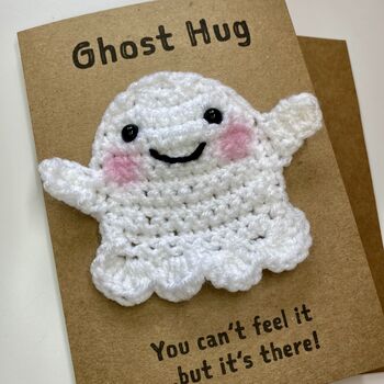 Ghost Hug Crochet Thinking Of You Card Handmade, 2 of 6