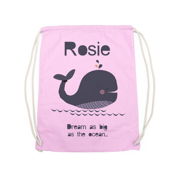 Personalised Children's Whale Pe Kit Bag, 10 of 12