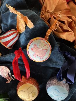 Hand Painted Papier Mâché Flying Pig Bauble, 8 of 8