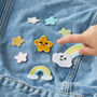 Set Of Eight Rainbow And Stars Iron On Patches, thumbnail 1 of 3