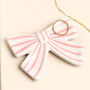 Pink Stripe Ceramic Bow Trinket Dish, thumbnail 1 of 2