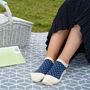 Peace Beige And Organic Polka Beige Women's Trainer Socks, thumbnail 4 of 5