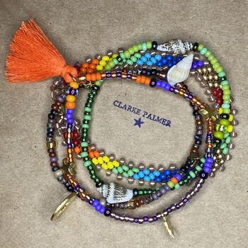 Tropical Paradise Handmade Beaded Charm Bracelet, 4 of 8