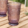 Set Of Four Zamora Purple Highball Tumblers, thumbnail 3 of 9