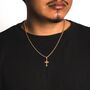 Mens Cross Necklace Silver Steel Vintage Cross Crucifix Pendant Necklace, thumbnail 9 of 9