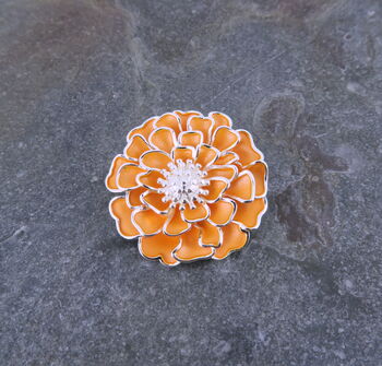 Marigold Flower Brooch, 4 of 5
