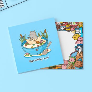 Hippo Birthday Card | Cute Greeting Cards, 3 of 4