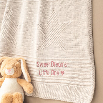 Unisex Grey Big Star Knitted Baby Blanket, 3 of 12