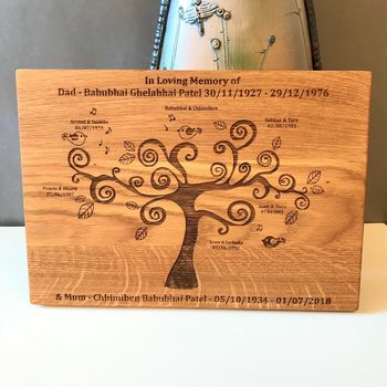 Personalised Family Tree Oak Board, 2 of 8