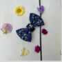 Navy And Pink Floral Dog Collar Bow Tie, thumbnail 1 of 5