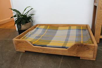 Engraved Oak Dog Bed With Bespoke Sizes, 2 of 11