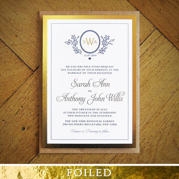 Ascot Gold Foil Wedding Invitation, 2 of 12