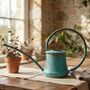 Verdigris Patina Solid Copper Watering Can, Long Spout, thumbnail 1 of 4